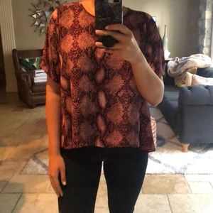 Red/fuchsia snakeskin top
